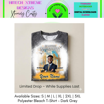 In Loving Memory Shirt Custom Memorial T-Shirt Personalized Photo Bleach Tee Remembrance Shirt Angel Wings Funeral Memorial Gift