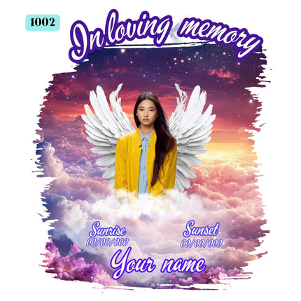 In Loving Memory Shirt Custom Memorial T-Shirt Personalized Photo Bleach Tee Remembrance Shirt Angel Wings Funeral Memorial Gift