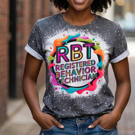 RBT Shirt Registered Behavior Technician Tee | ABA Therapist Shirt | Autism Support Gift | RBT Appreciation Shirt | Bleached Tee