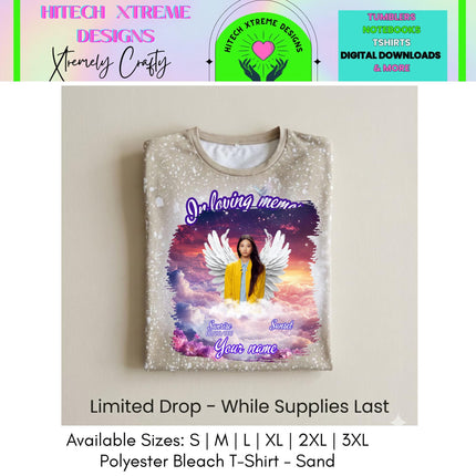 In Loving Memory Shirt Custom Memorial T-Shirt Personalized Photo Bleach Tee Remembrance Shirt Angel Wings Funeral Memorial Gift