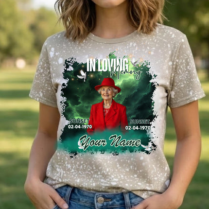 In Loving Memory Shirt Custom Memorial T-Shirt Personalized Photo Bleach Tee Remembrance Shirt Angel Wings Funeral Memorial Gift