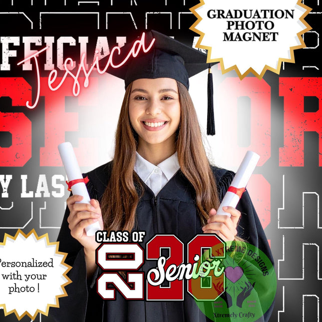 Graduation Photo Bundle | Personalized Graduation Gift | Custom Clack Fan Magnet Tumbler Set | Class of 2026 Senior Gift | Graduation Party