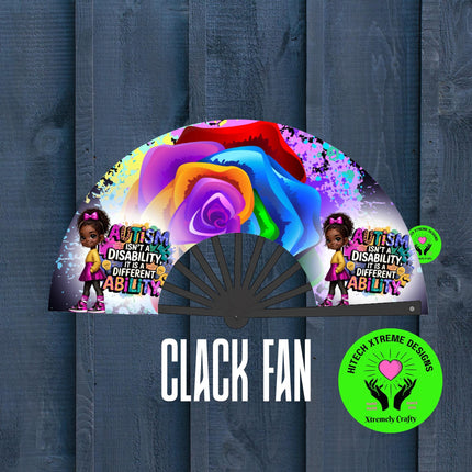 Autism Awareness Clack Fan | I Love Someone With Autism Fan | Custom Autism Fan | Loud Clack Fan 25x13 | Autism Month April Fan Gift