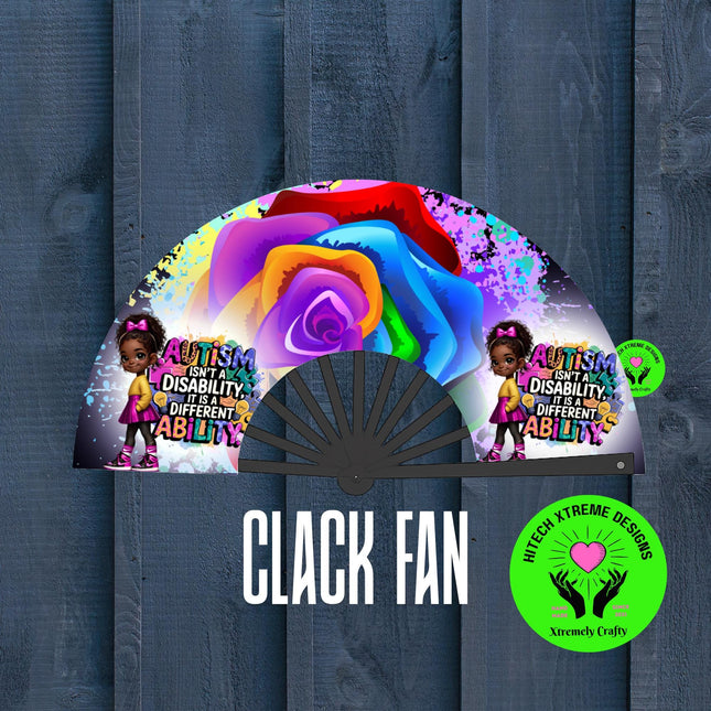 Autism Awareness Clack Fan | I Love Someone With Autism Fan | Custom Autism Fan | Loud Clack Fan 25x13 | Autism Month April Fan Gift