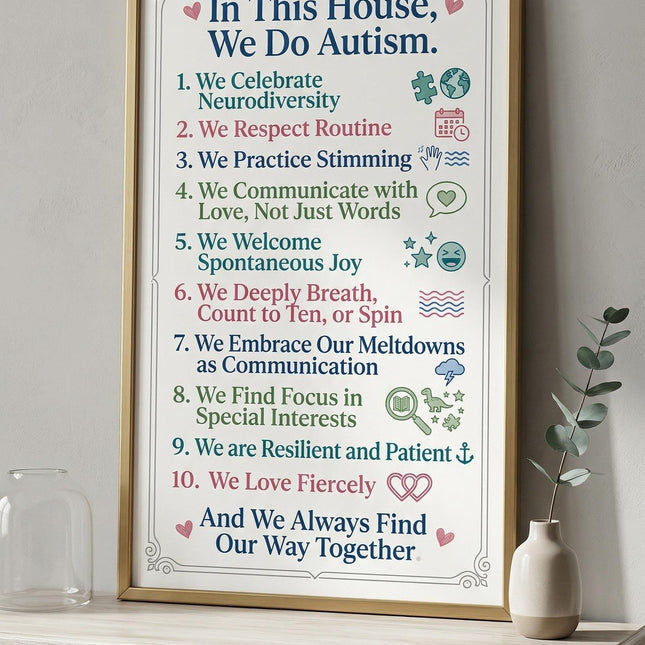 Autism Awareness Aluminum Sign 12x18 | In This House We Do Autism Sign | Neurodiversity Yard Sign | Outdoor Autism Support Sign | Fence Sign