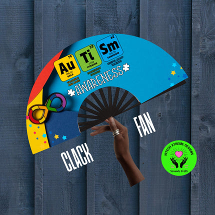 Autism Awareness Clack Fan | I Love Someone With Autism Fan | Custom Autism Fan | Loud Clack Fan 25x13 | Autism Month April Fan Gift