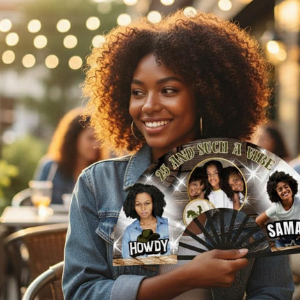 Fan Friday Custom Clack Fan with Photo, Personalized Folding Fan, Friday Only Special, 25x13 Photo Fan