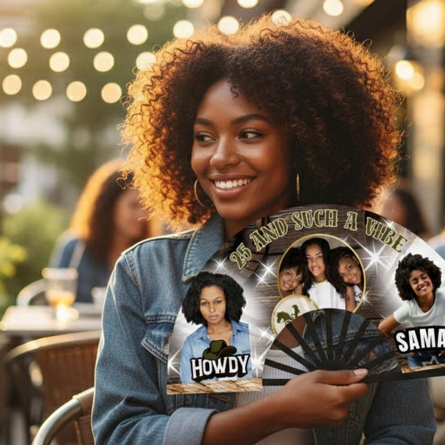 Fan Friday Custom Clack Fan with Photo, Personalized Folding Fan, Friday Only Special, 25x13 Photo Fan