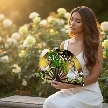 Fan Friday Custom Clack Fan with Photo, Personalized Folding Fan, Friday Only Special, 25x13 Photo Fan