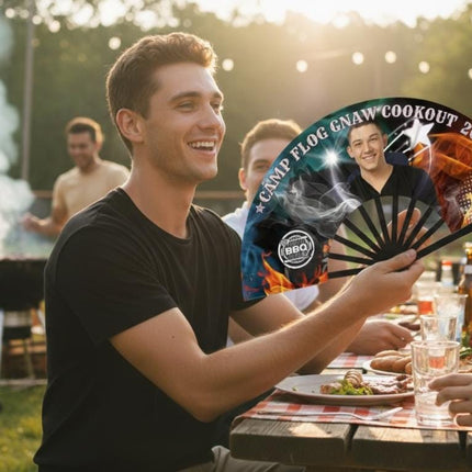 Fan Friday Custom Clack Fan with Photo, Personalized Folding Fan, Friday Only Special, 25x13 Photo Fan