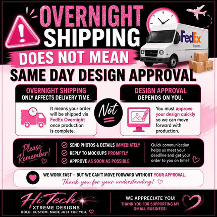 FedEx Overnight Shipping + Rush Production Upgrade | Expedited Processing Add-On | Priority Order Upgrade | Fast Delivery
