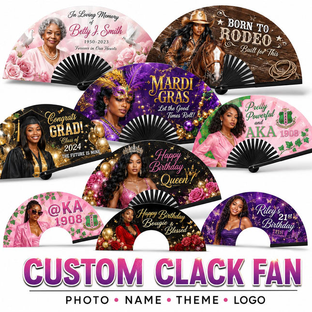 Bulk Personalized Custom Clack Fans