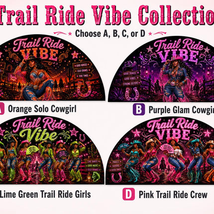 Trail Ride Vibe Clack Fan Collection | Cowgirl Western Fan | Choose A B C or D | Line Dance Party Fan | Trail Ride Fan