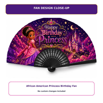 Princess Birthday Clack Fan, Custom Little Girl Party Fan, Personalized Princess Fan, Pink Purple Birthday Photo Fan, Party Favor