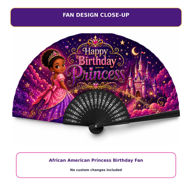 Princess Birthday Clack Fan, Custom Little Girl Party Fan, Personalized Princess Fan, Pink Purple Birthday Photo Fan, Party Favor