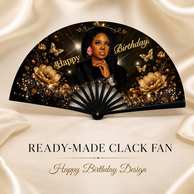 Custom Birthday Clack Fan With Photo