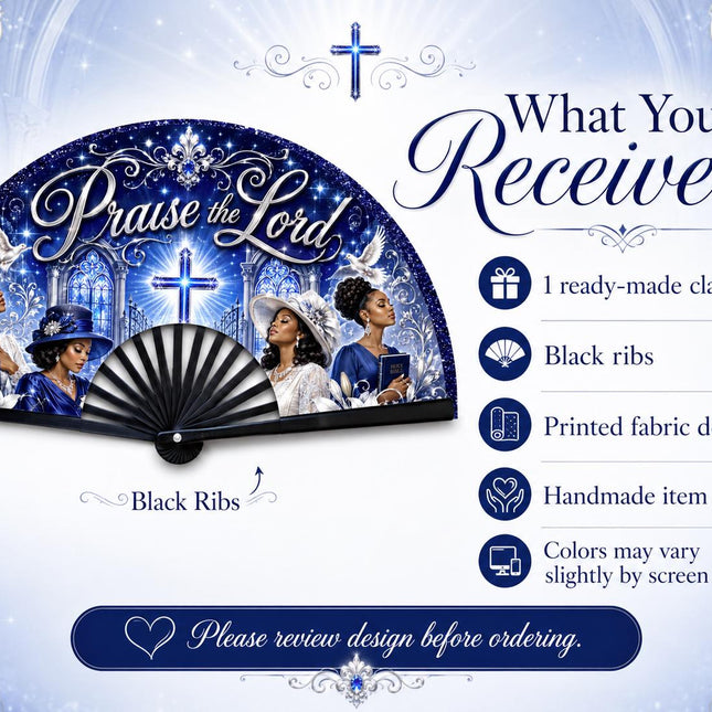 Praise The Lord Clack Fan, Faith Inspired Church Fan, Gospel Worship Fan, Christian Hand Fan, Women’s Day Fan, Religious Gift