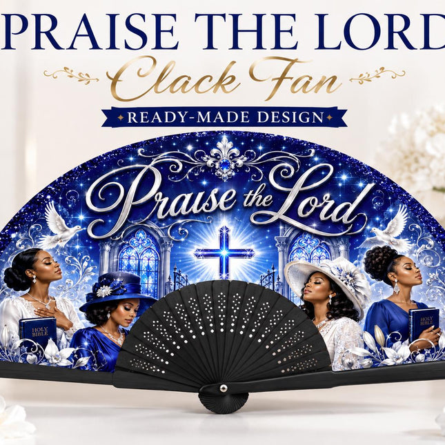 Praise The Lord Clack Fan, Faith Inspired Church Fan, Gospel Worship Fan, Christian Hand Fan, Women’s Day Fan, Religious Gift