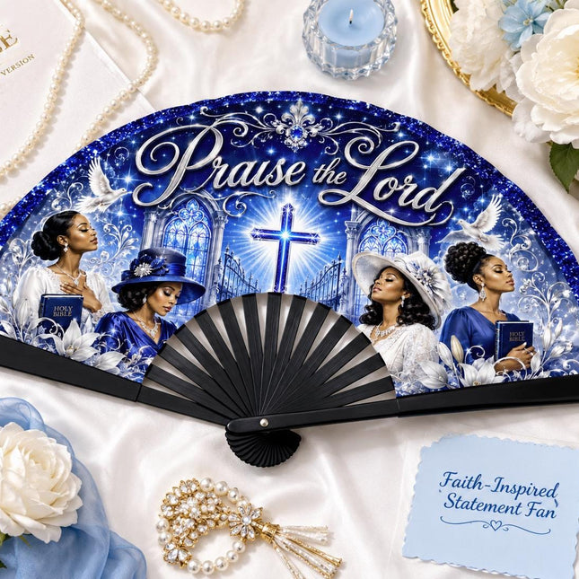 Praise The Lord Clack Fan, Faith Inspired Church Fan, Gospel Worship Fan, Christian Hand Fan, Women’s Day Fan, Religious Gift