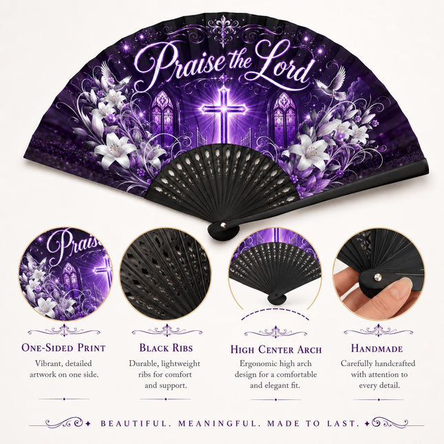 Praise The Lord Clack Fan, Faith Inspired Church Fan, Gospel Worship Fan, Christian Hand Fan, Women’s Day Fan, Religious Gift