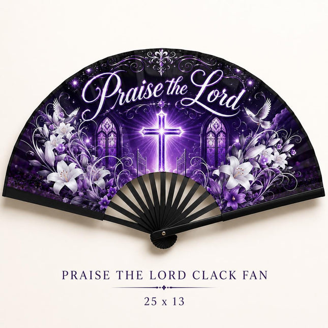 Praise The Lord Clack Fan, Faith Inspired Church Fan, Gospel Worship Fan, Christian Hand Fan, Women’s Day Fan, Religious Gift