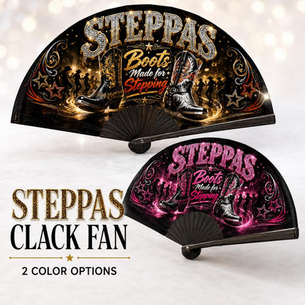 Steppas Clack Fan, Boots Made for Stepping Fan, Western Dance Fan, Line Dance Hand Fan, Cowboy Boot Party Fan, Stepping Fan Gift