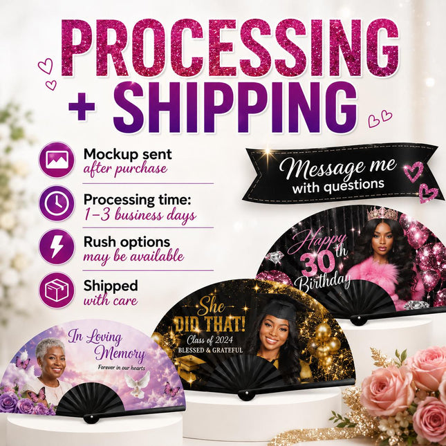Bulk Personalized Custom Clack Fans