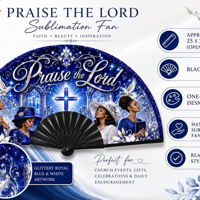 Praise The Lord Clack Fan, Faith Inspired Church Fan, Gospel Worship Fan, Christian Hand Fan, Women’s Day Fan, Religious Gift