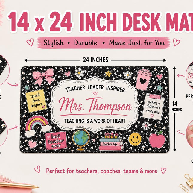 Custom 14x24 Personalized Desk Mat