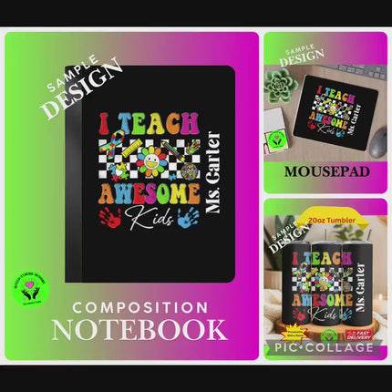 Personalized Teacher Gift Set: Tumbler, Mouse Pad & Notebook