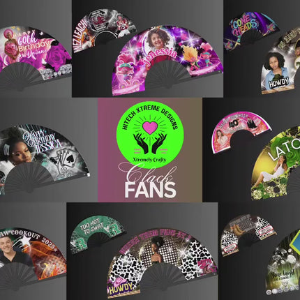 Custom Clack Fan 25x13 – Personalized Fan with Photo or Logo, Party Favor, Birthday, Wedding, Festival, Sports, Line Dance Gift, baby shower