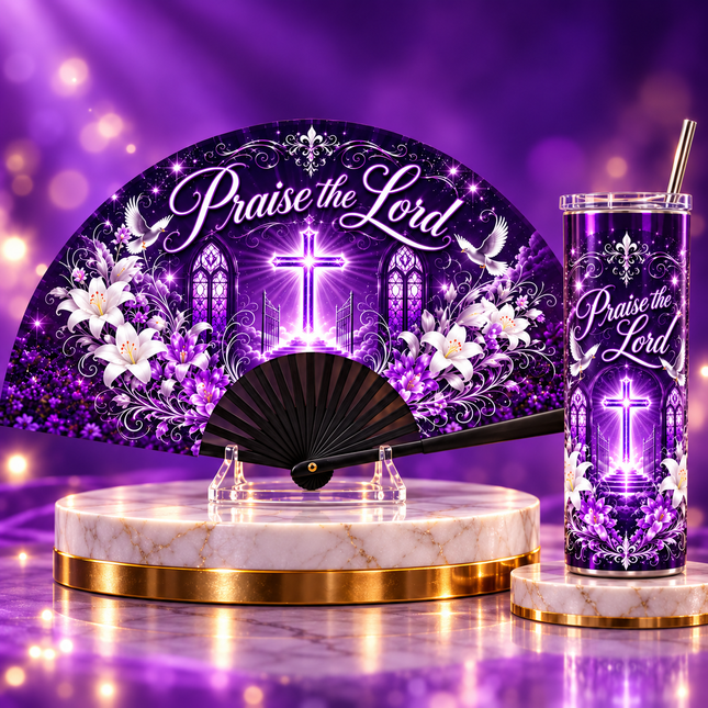 Custom Photo Clack Fan & 20oz Tumbler Set