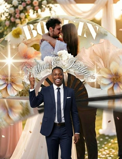 Custom Printed Hand Fan 25″×13″ — Personalized for Weddings, Events, Gifts, Clack fan